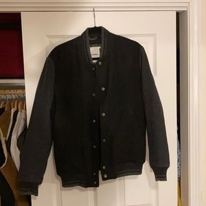 Flannel varsity jacket black/gray